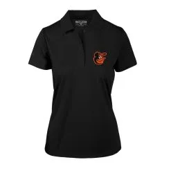 Women's Baltimore Orioles Levelwear Black Lotus Polo