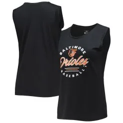 Women's Baltimore Orioles Levelwear Black Macy Tank Top