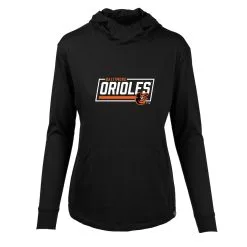 Women's Baltimore Orioles Levelwear Black Vivid Scuba Neck Pullover Hoodie