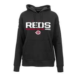 Women's Cincinnati Reds Levelwear Black Adorn Fleece Pullover Hoodie