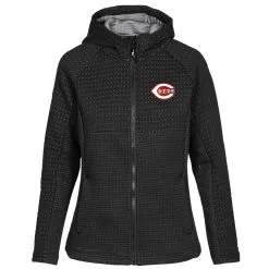 Women's Cincinnati Reds Levelwear Black Solstice Full-Zip Hoodie