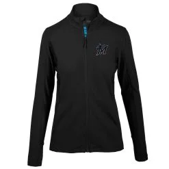 Women's Miami Marlins Levelwear Black Alyssa Full-Zip Jacket