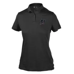 Women's Miami Marlins Levelwear Black Ivy Polo