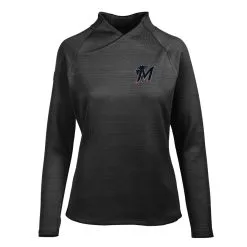 Women's Miami Marlins Levelwear Black Lena Pullover Top