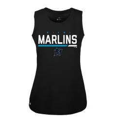 Women's Miami Marlins Levelwear Black Macy Muscle Tank Top