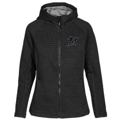 Women's Miami Marlins Levelwear Black Solstice Full-Zip Hoodie