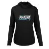 Women's Miami Marlins Levelwear Black Vivid Scuba Neck Pullover Hoodie