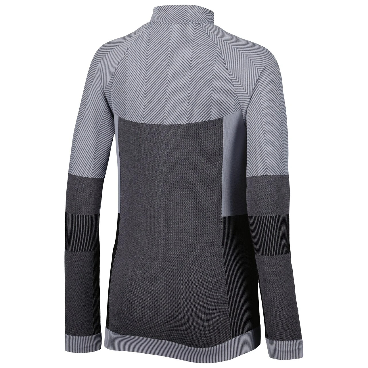 Women's Atlanta Braves Levelwear Charcoal Verse Asymmetrical Raglan Tri-Blend Quarter-Zip Jacket - Image 3