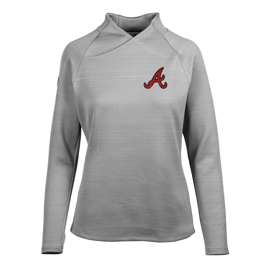 Women's Atlanta Braves Levelwear Heather Gray Lena Pullover Top