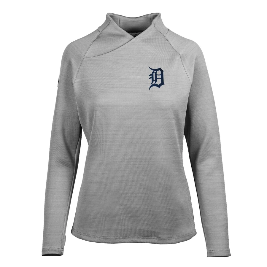 Women's Detroit Tigers Levelwear Heather Gray Lena Pullover Top
