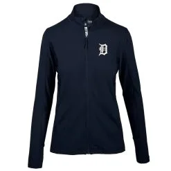 Women's Detroit Tigers Levelwear Navy Alyssa Full-Zip Jacket