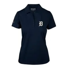 Women's Detroit Tigers Levelwear Navy Lotus Polo