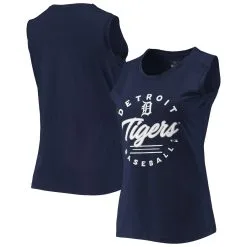 Women's Detroit Tigers Levelwear Navy Macy Tank Top
