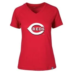Women's Cincinnati Reds Levelwear Red Ariya V-Neck T-Shirt