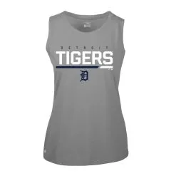 Women's Detroit Tigers Levelwear Steel Macy Muscle Tank Top