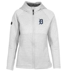 Women's Detroit Tigers Levelwear White Solstice Full-Zip Hoodie