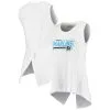 Women's Miami Marlins Levelwear White Freedom Crossover Tank Top