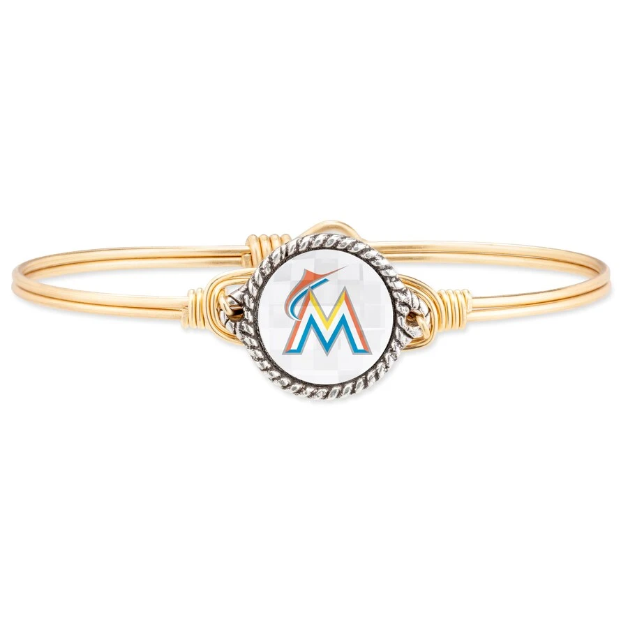 Luca & Danni Women's Miami Marlins Luca + Danni Gold Petite Bangle Bracelet