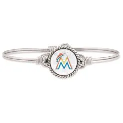 Luca & Danni Women's Miami Marlins Luca + Danni Silver Bangle Bracelet
