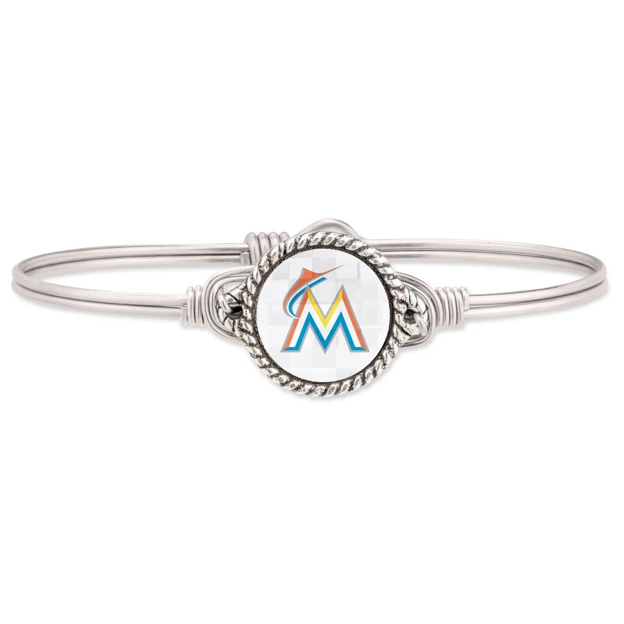 Luca & Danni Women's Miami Marlins Luca + Danni Silver Bangle Bracelet
