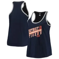 Profile Women's Detroit Tigers Majestic Navy Plus Size Believe In Greatness Tank Top