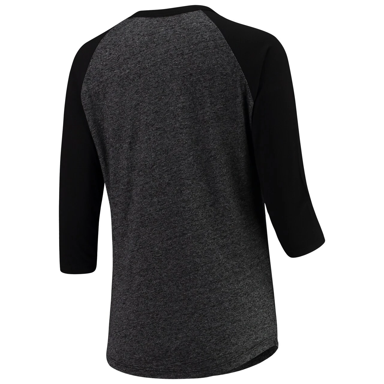 Women's Miami Marlins Majestic Threads Black Team Baseball Three-Quarter Raglan Sleeve Tri-Blend T-Shirt - Image 3