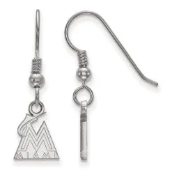LogoArt Women's Miami Marlins Sterling Silver Extra-Small Dangle Earrings