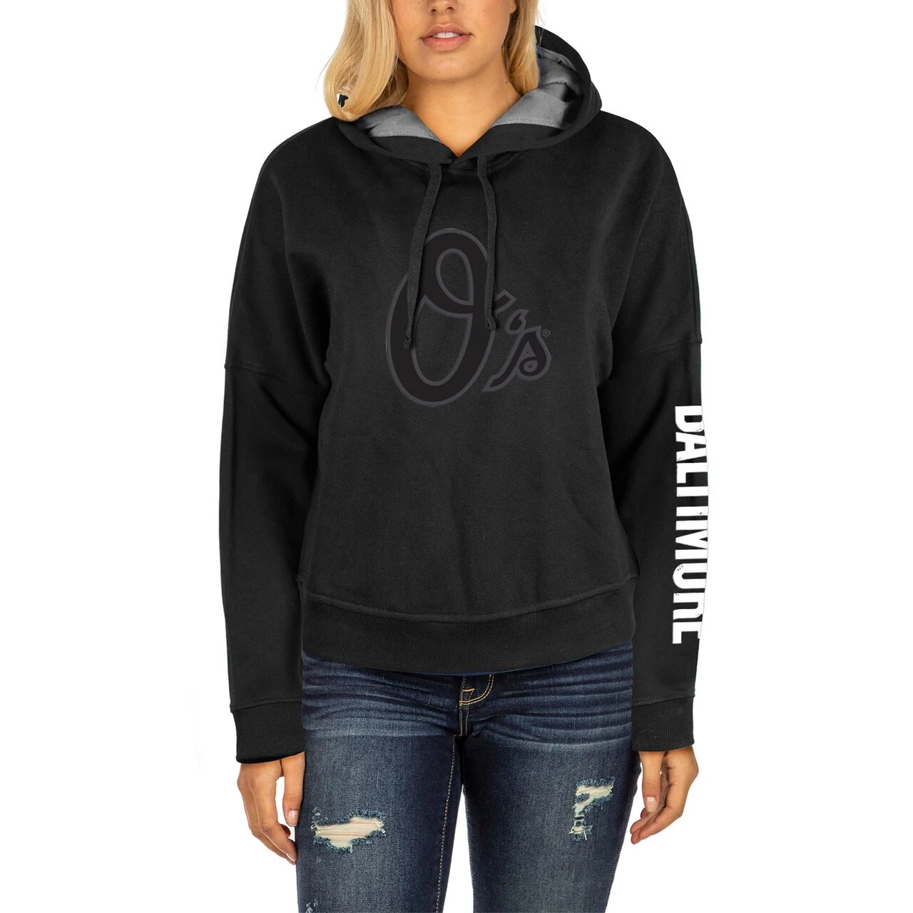 Women's Baltimore Orioles New Era Black 2023 City Connect Pullover Hoodie - Image 4