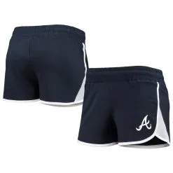 Women's Atlanta Braves New Era Navy Stretch French Terry Shorts