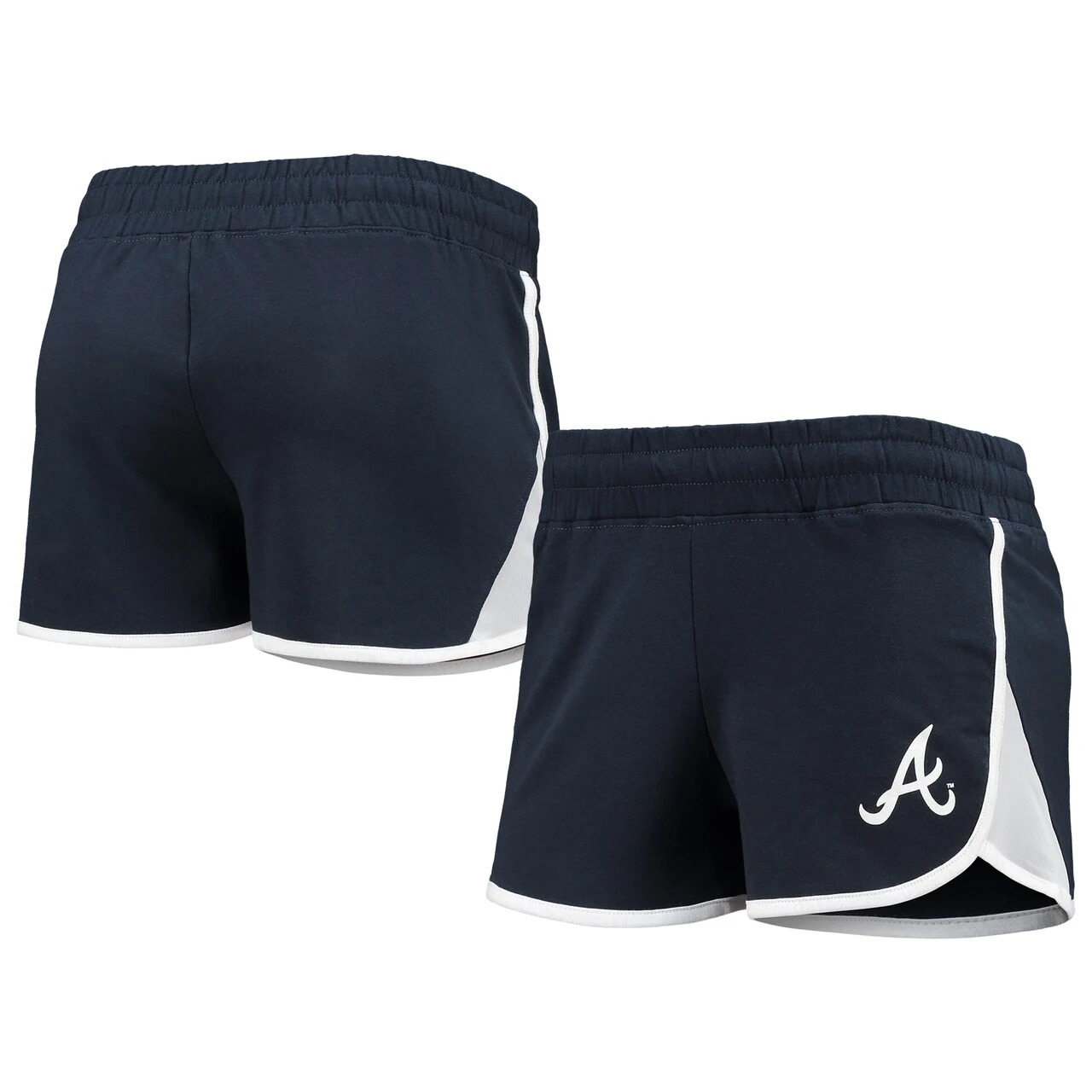 Women's Atlanta Braves New Era Navy Stretch French Terry Shorts