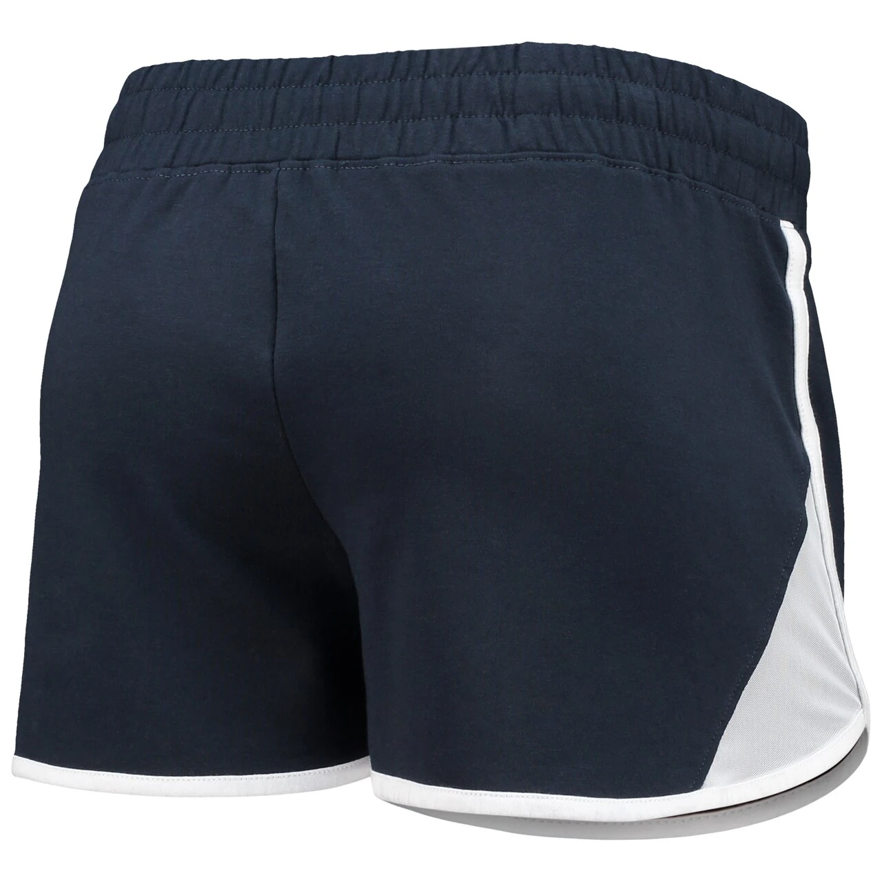 Women's Atlanta Braves New Era Navy Stretch French Terry Shorts - Image 3