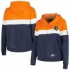 Women's Detroit Tigers New Era Navy Plus Size Color-Block Full-Zip Hoodie