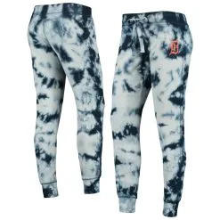 Women's Detroit Tigers New Era Navy Tie-Dye Jogger Pants