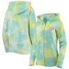 Women's Detroit Tigers New Era White Tie-Dye Full-Zip Hoodie