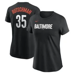Women's Baltimore Orioles Adley Rutschman Nike Black 2023 City Connect Name & Number T-Shirt