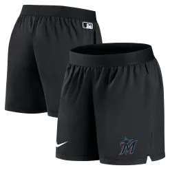 Women's Miami Marlins Nike Black Authentic Collection Team Performance Shorts