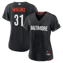 Women's Baltimore Orioles Cedric Mullins Nike Black 2023 City Connect Replica Player Jersey