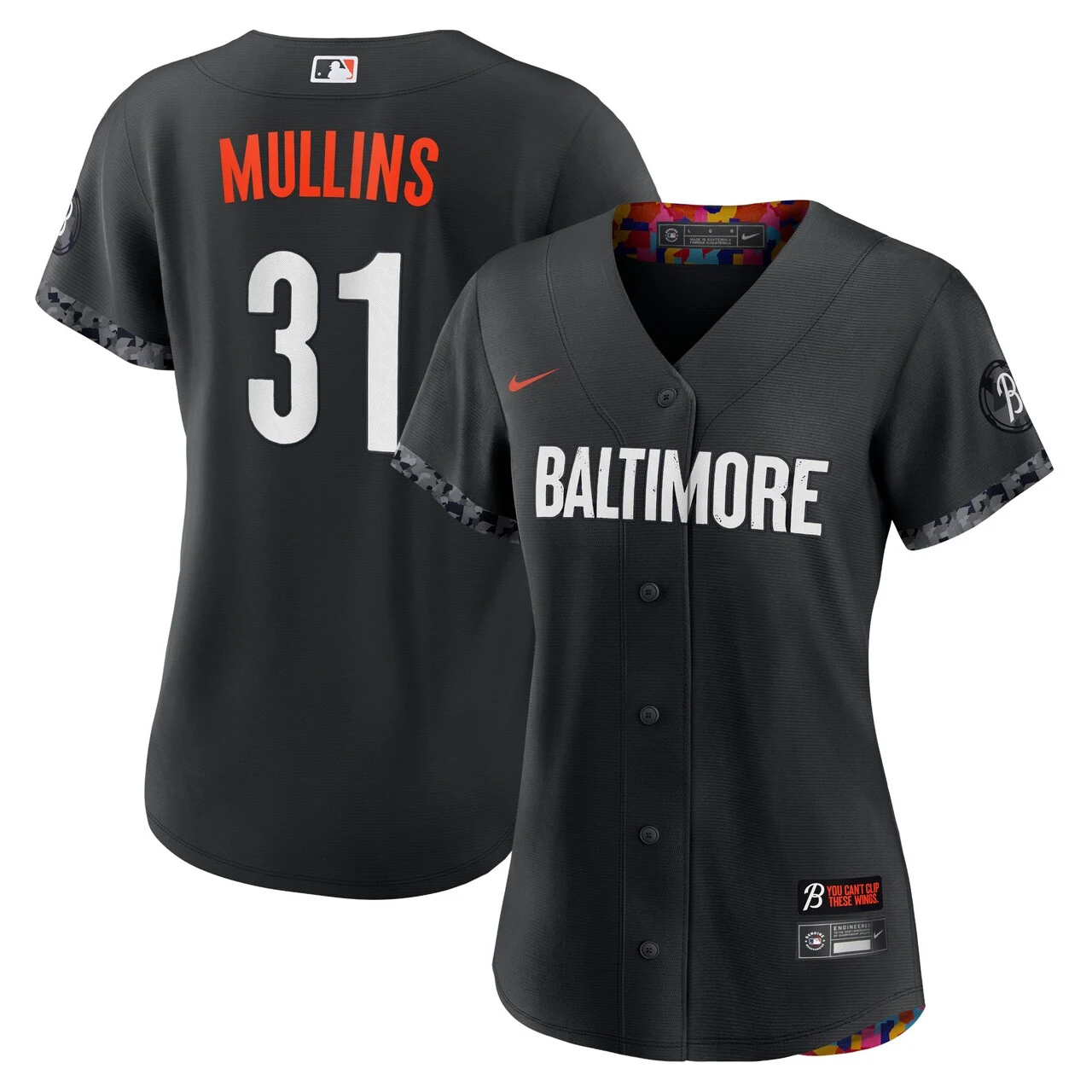 Women's Baltimore Orioles Cedric Mullins Nike Black 2023 City Connect Replica Player Jersey