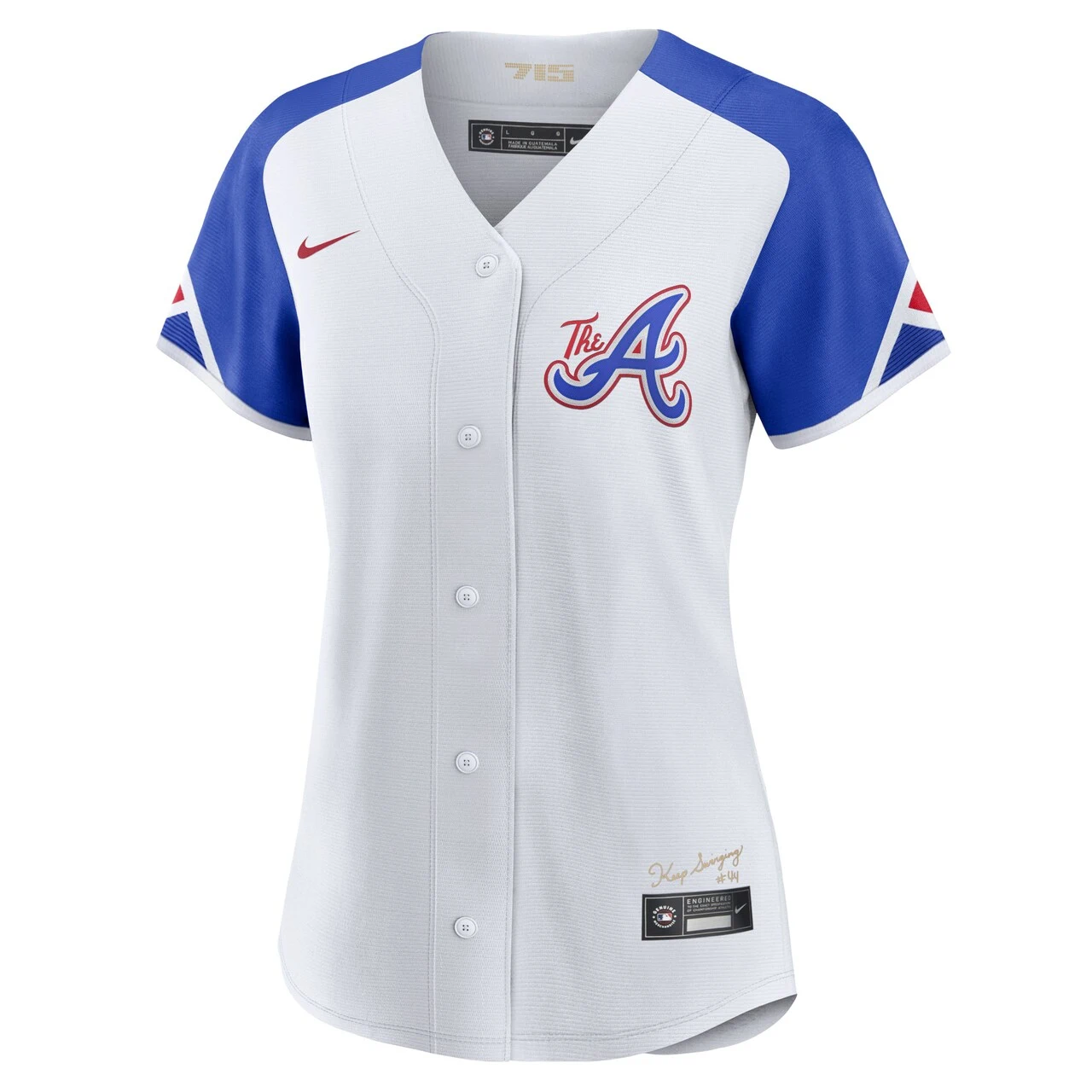 Women's Atlanta Braves Hank Aaron Nike White 2023 City Connect Replica Player Jersey - Image 2