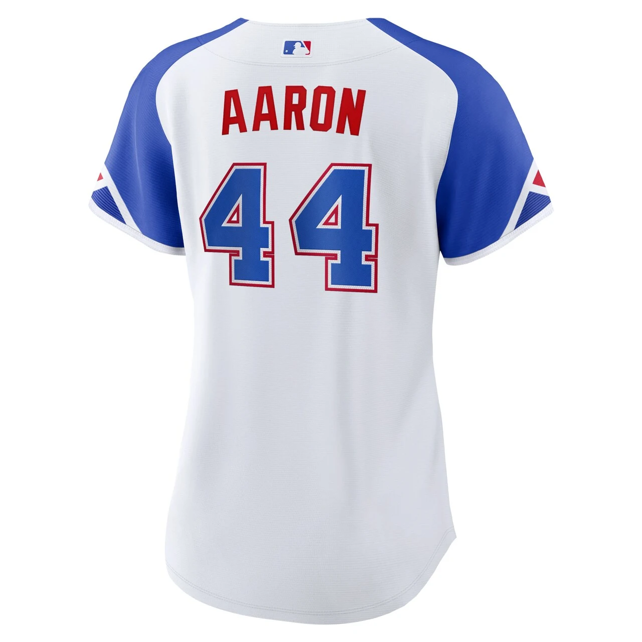 Women's Atlanta Braves Hank Aaron Nike White 2023 City Connect Replica Player Jersey - Image 3