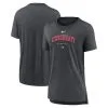 Women's Cincinnati Reds Nike Heather Charcoal Authentic Collection Early Work Tri-Blend T-Shirt