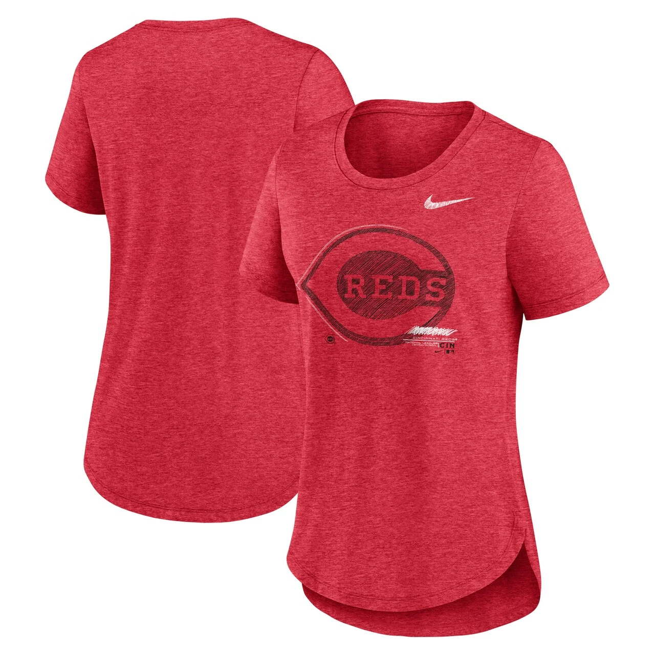 Women's Cincinnati Reds Nike Heather Red Touch Tri-Blend T-Shirt