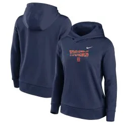 Women's Detroit Tigers Nike Navy Club Angle Performance Pullover Hoodie