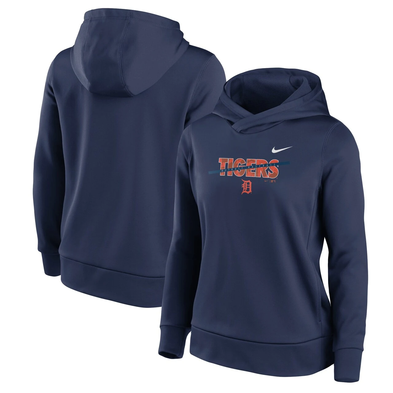 Women's Detroit Tigers Nike Navy Club Angle Performance Pullover Hoodie