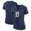 Women's Detroit Tigers Nike Navy Pure Pride Boxy Performance Notch Neck T-Shirt