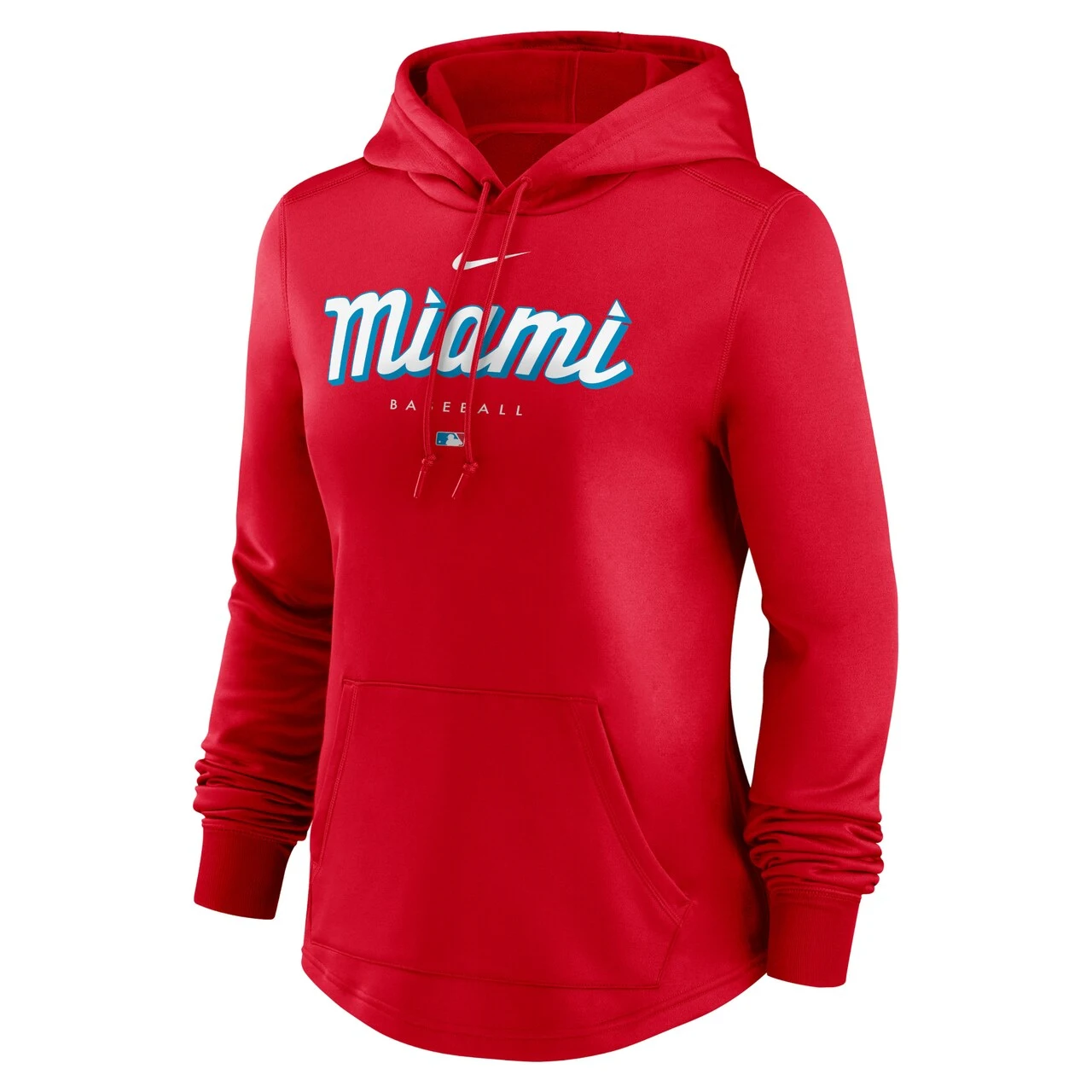 Women's Miami Marlins Nike Red City Connect Pregame Performance Pullover Hoodie - Image 2