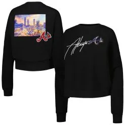 Women's Atlanta Braves Pro Standard Black City Scape Pullover Sweatshirt