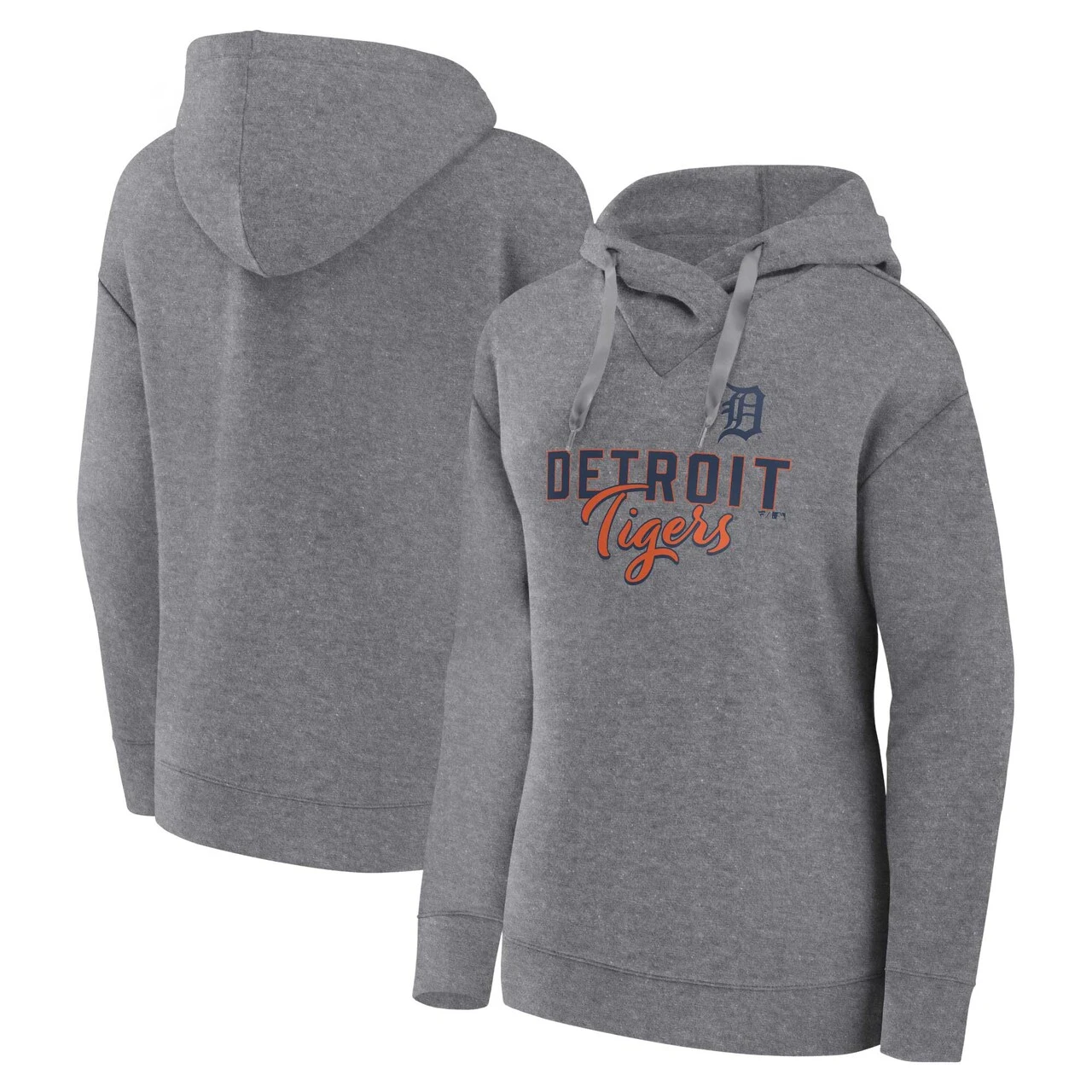 Women's Detroit Tigers Profile Heather Gray Plus Size Pullover Hoodie