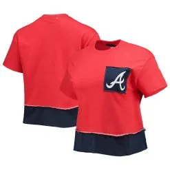 Women's Atlanta Braves Refried Apparel Red Cropped T-Shirt