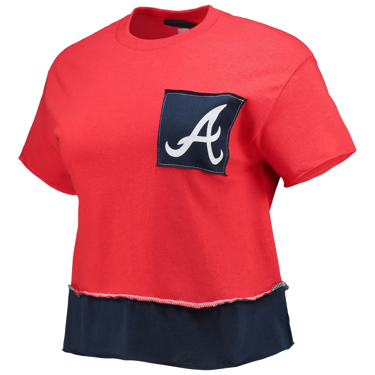 Women's Atlanta Braves Refried Apparel Red Cropped T-Shirt - Image 2